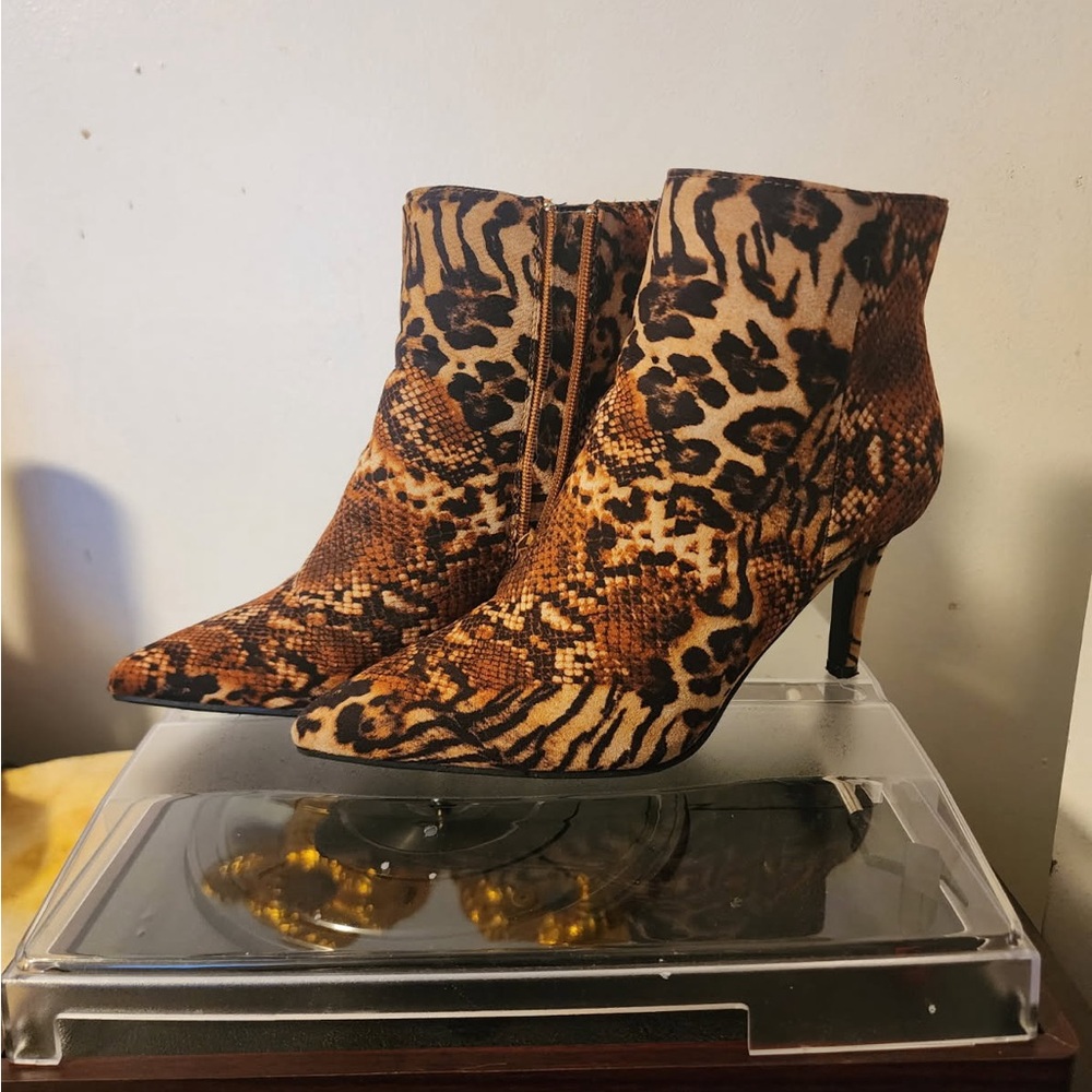 Fashion Nova Leopard Print Sora Ankle Booties